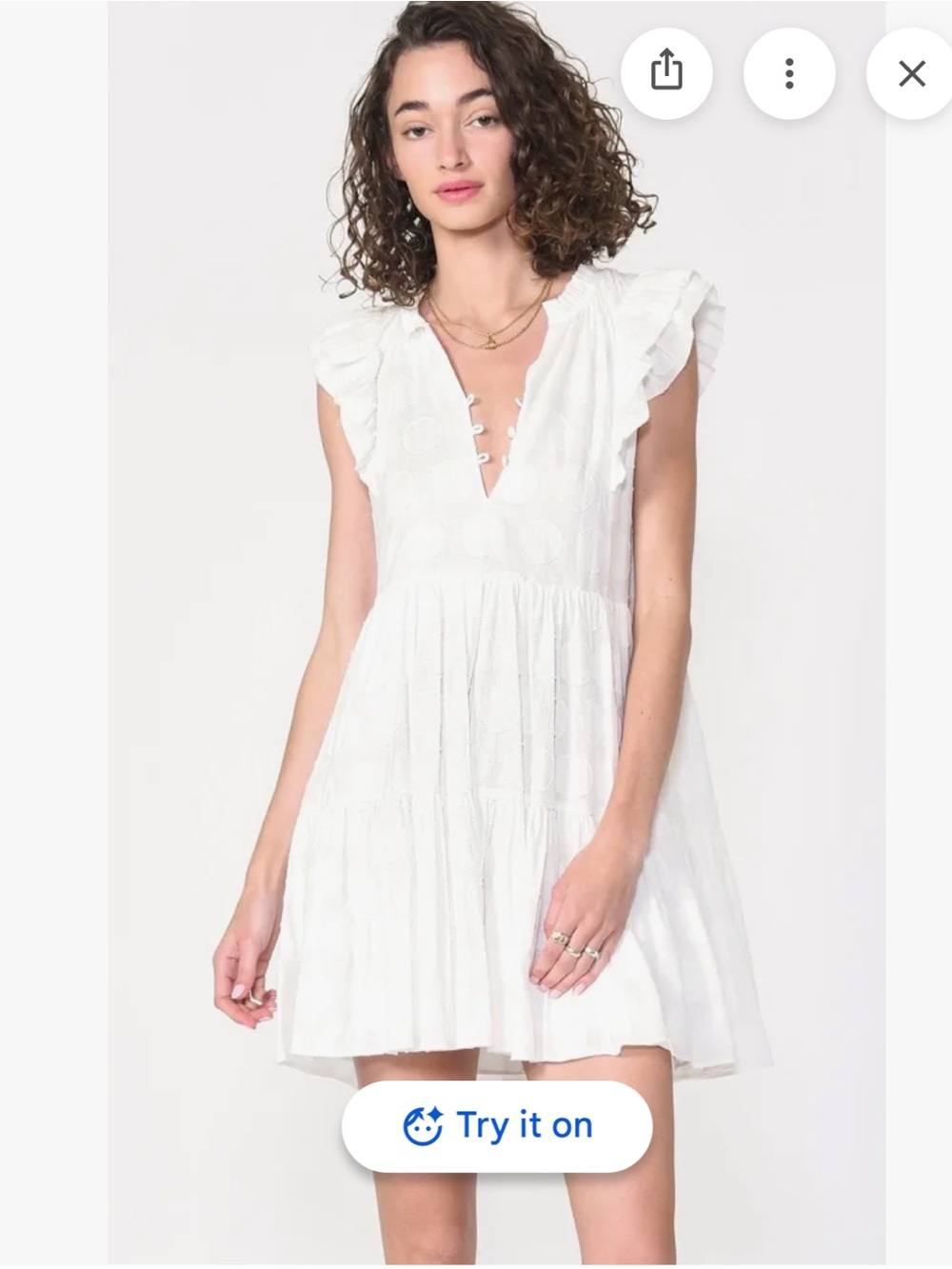 Greylin Nalia Tiered White Dress Size XS